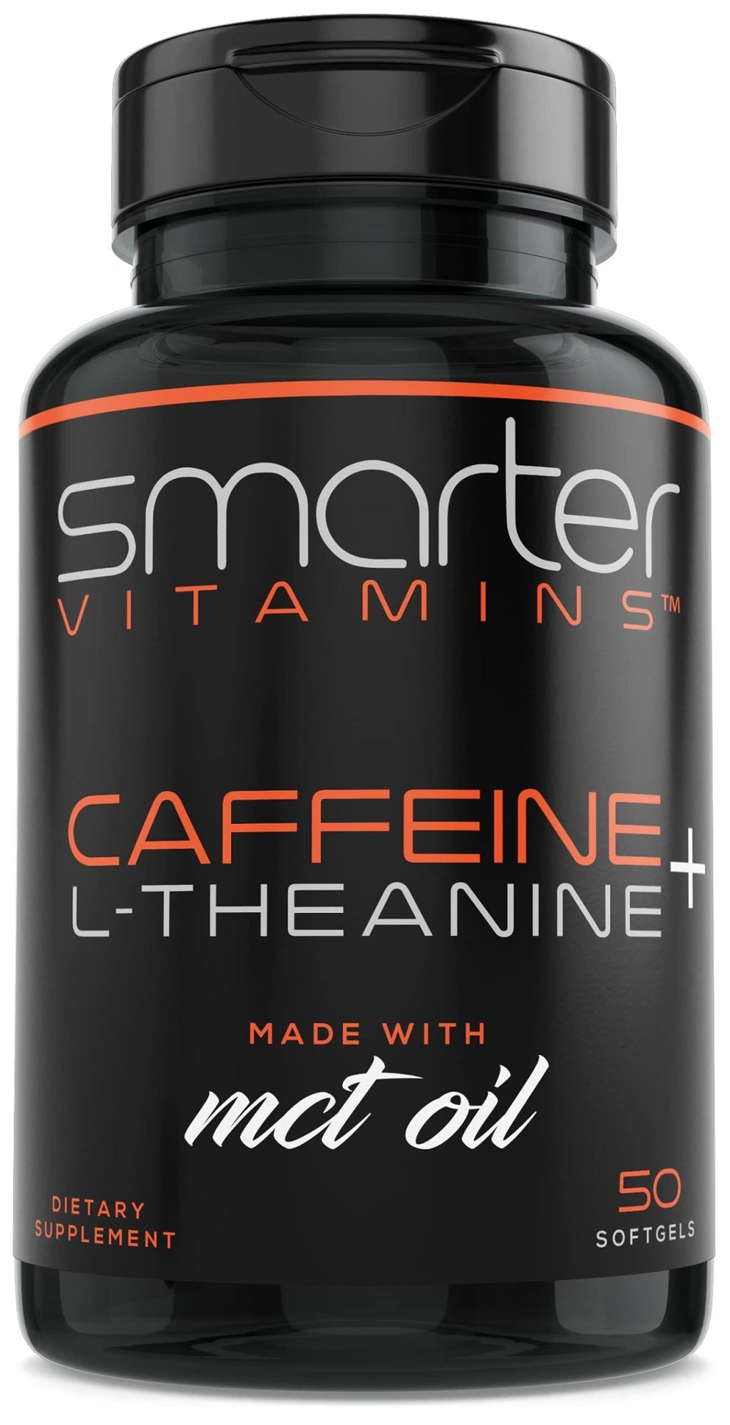 SmarterVitamins 200mg Caffeine Pills - MCT Oil from 100% Coconuts + 100mg L-Theanine, Energy and Focus - FENGGESTORE20