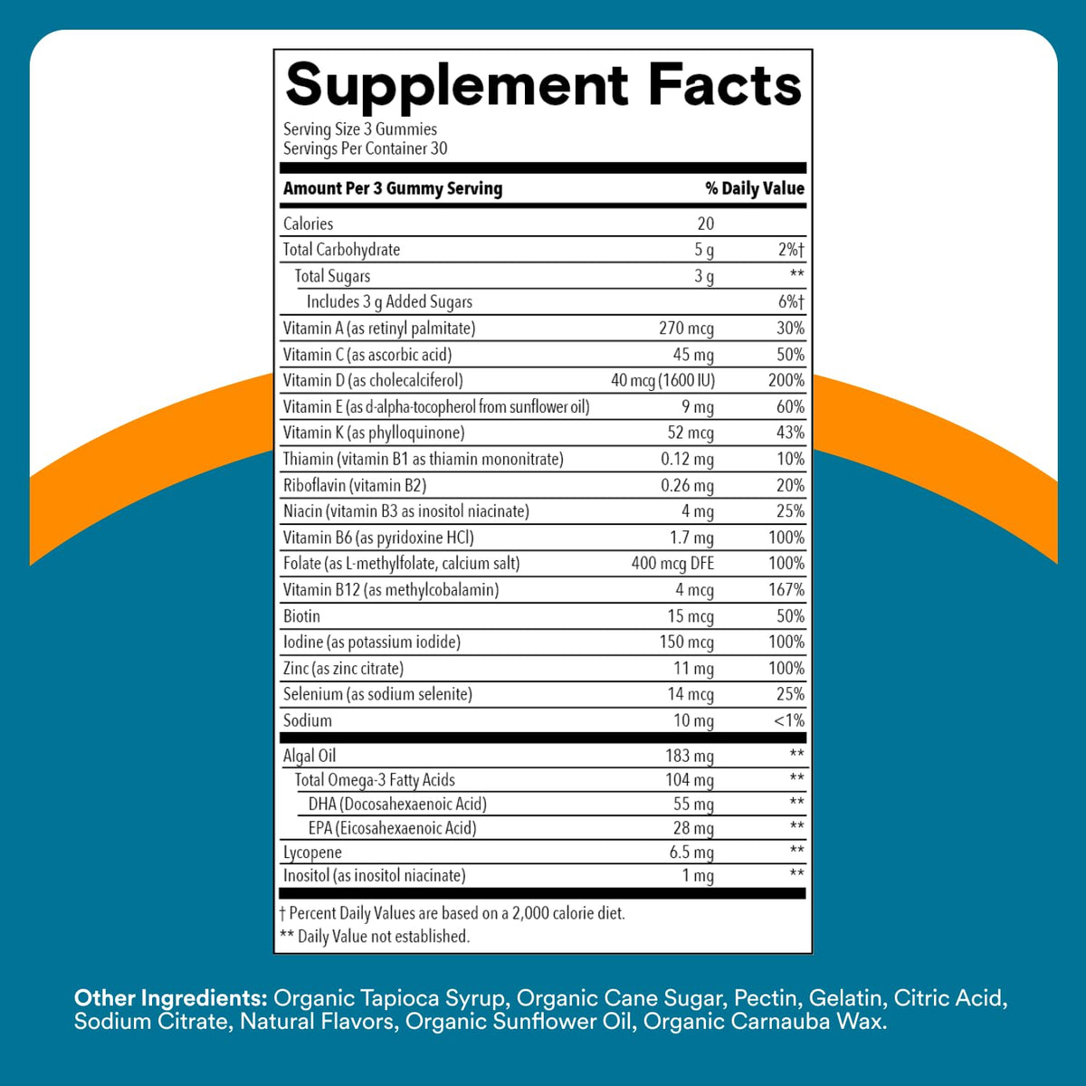 SmartyPants Men's Multivitamin Gummies with Omega 3 DHA/EPA, Methylfolate, Vitamin D3, C, B12, B6, A, K, Zinc - FENGGESTORE20