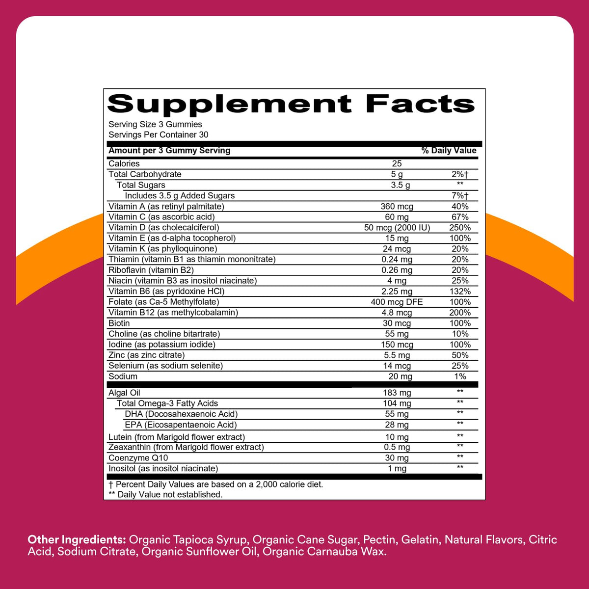 SmartyPants Multivitamin Gummy for Women 50 and Over, Omega 3 (DHA/EPA), Methylfolate, CoQ10, Vitamin D3, C, Vitamin B12, B6, A, K, Biotin - FENGGESTORE20