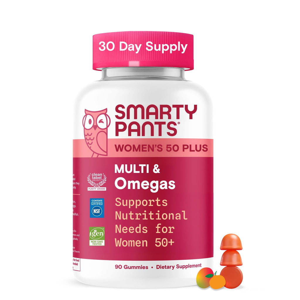 SmartyPants Multivitamin Gummy for Women 50 and Over, Omega 3 (DHA/EPA), Methylfolate, CoQ10, Vitamin D3, C, Vitamin B12, B6, A, K, Biotin - FENGGESTORE20