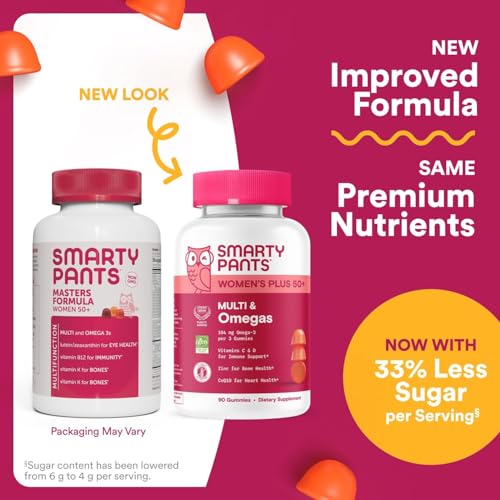 SmartyPants Multivitamin Gummy for Women 50 and Over, Omega 3 (DHA/EPA), Methylfolate, CoQ10, Vitamin D3, C, Vitamin B12, B6, A, K, Biotin - FENGGESTORE20