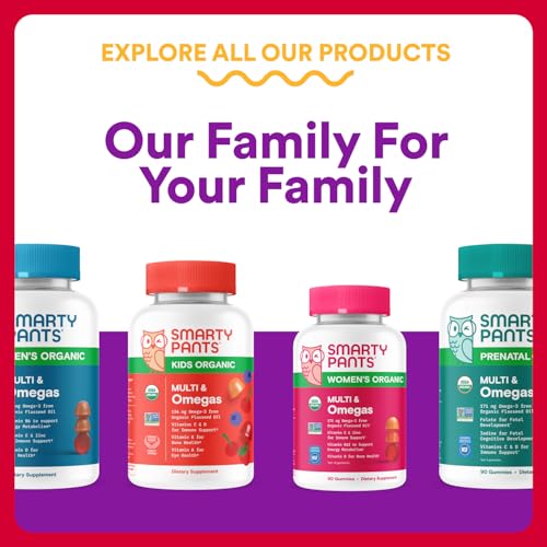 SmartyPants Organic Toddler Multivitamin Gummies: Probiotics, Omega 3 (ALA), Vitamin D3, C, Vitamin B12, B6, A, K & Zinc, Beta Carotene, Gluten Free - FENGGESTORE20