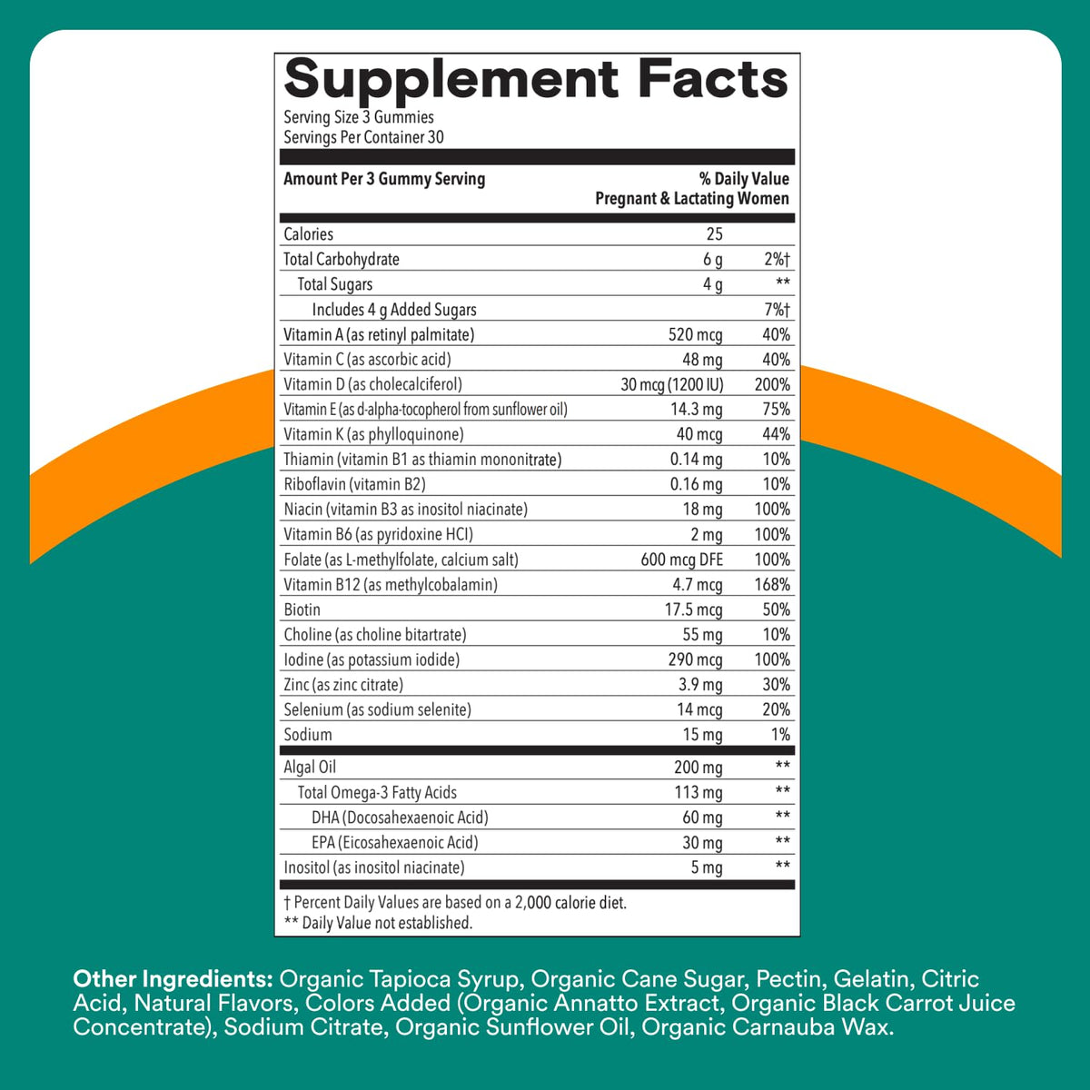 SmartyPants Prenatal Multivitamin Gummies with Omega 3 DHA/EPA, Methylfolate, Biotin, Vitamins D3, C, B12, B6, A, K, and Zinc, Gluten Free, Clean Label - FENGGESTORE20