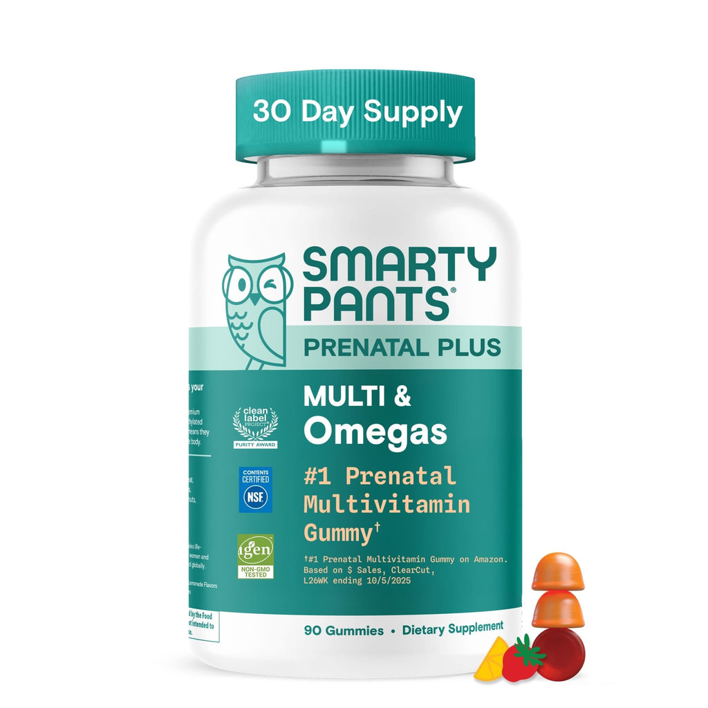 SmartyPants Prenatal Multivitamin Gummies with Omega 3 DHA/EPA, Methylfolate, Biotin, Vitamins D3, C, B12, B6, A, K, and Zinc, Gluten Free, Clean Label - FENGGESTORE20
