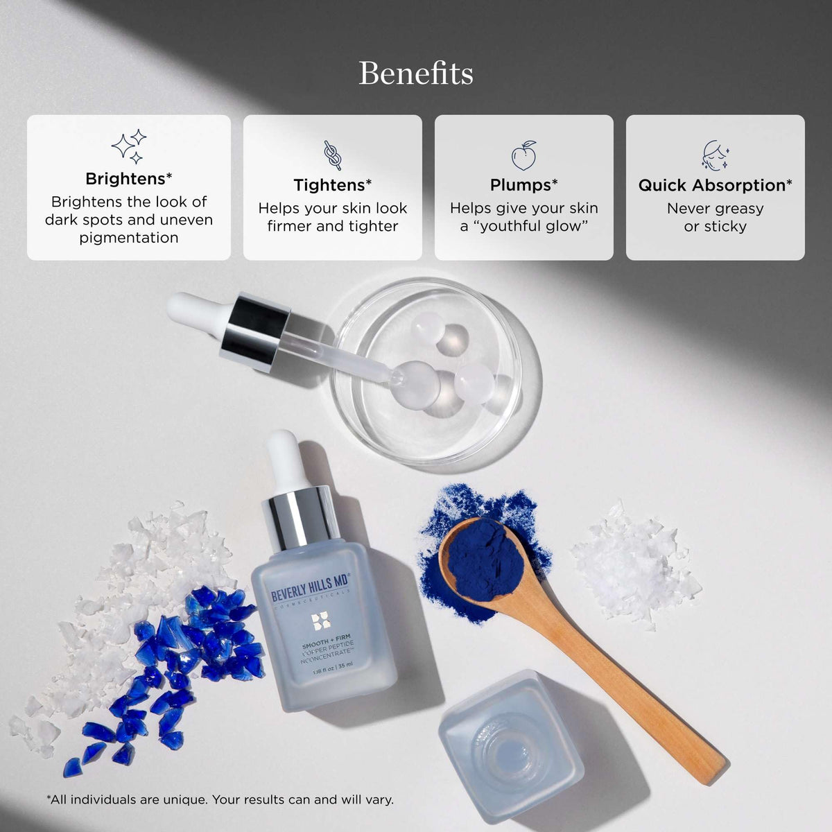 Smooth + Firm Copper Peptide Concentrate Serum for Aging Skin, Plumping Niacinamide for Tightening & Brightening, Helps Improve Elasticity, Hyperpigmentation & Dark Spots, Water Based, 1.18 Fl Oz - FENGGESTORE20