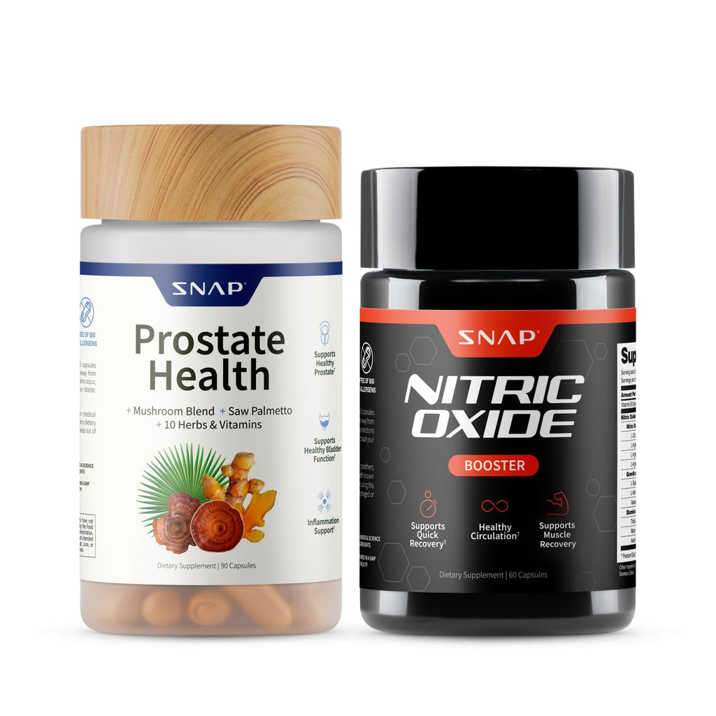 Snap Supplements Prostate Health & Nitric Oxide Supplement Bundle for Men, 90 + 60 Vegetarian Capsules (1 Month Supply) - FENGGESTORE20