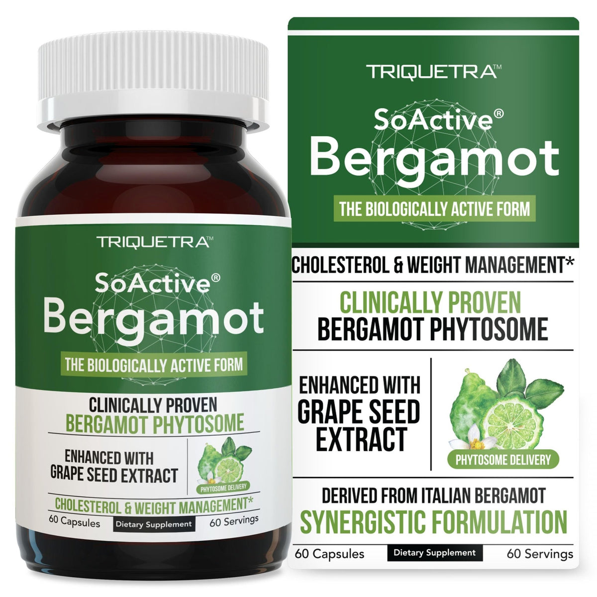 SoActive Bergamot: 2.5X More Effective, Italian Citrus Bergamot Phytosome - Clinically Validated | Enhanced with Grape Seed Extract - FENGGESTORE20