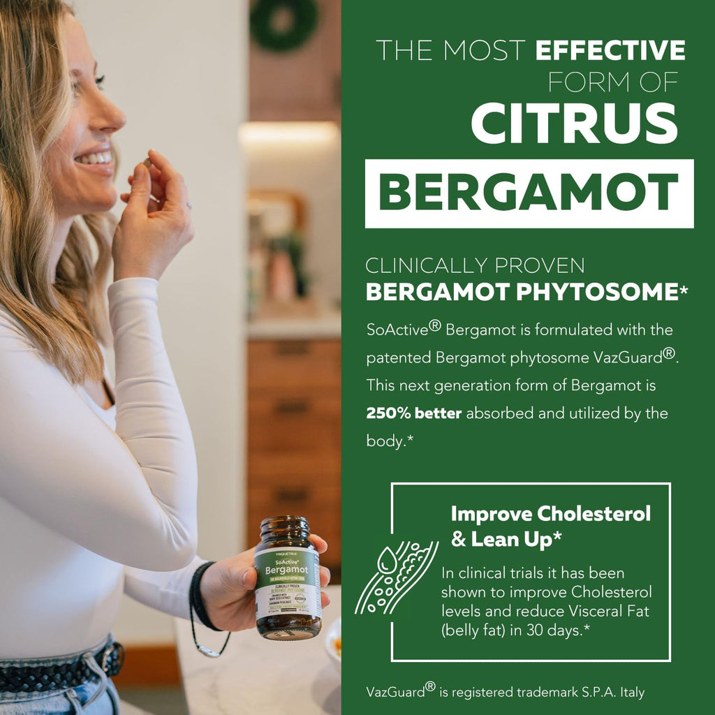 SoActive Bergamot: 2.5X More Effective, Italian Citrus Bergamot Phytosome - Clinically Validated | Enhanced with Grape Seed Extract - FENGGESTORE20