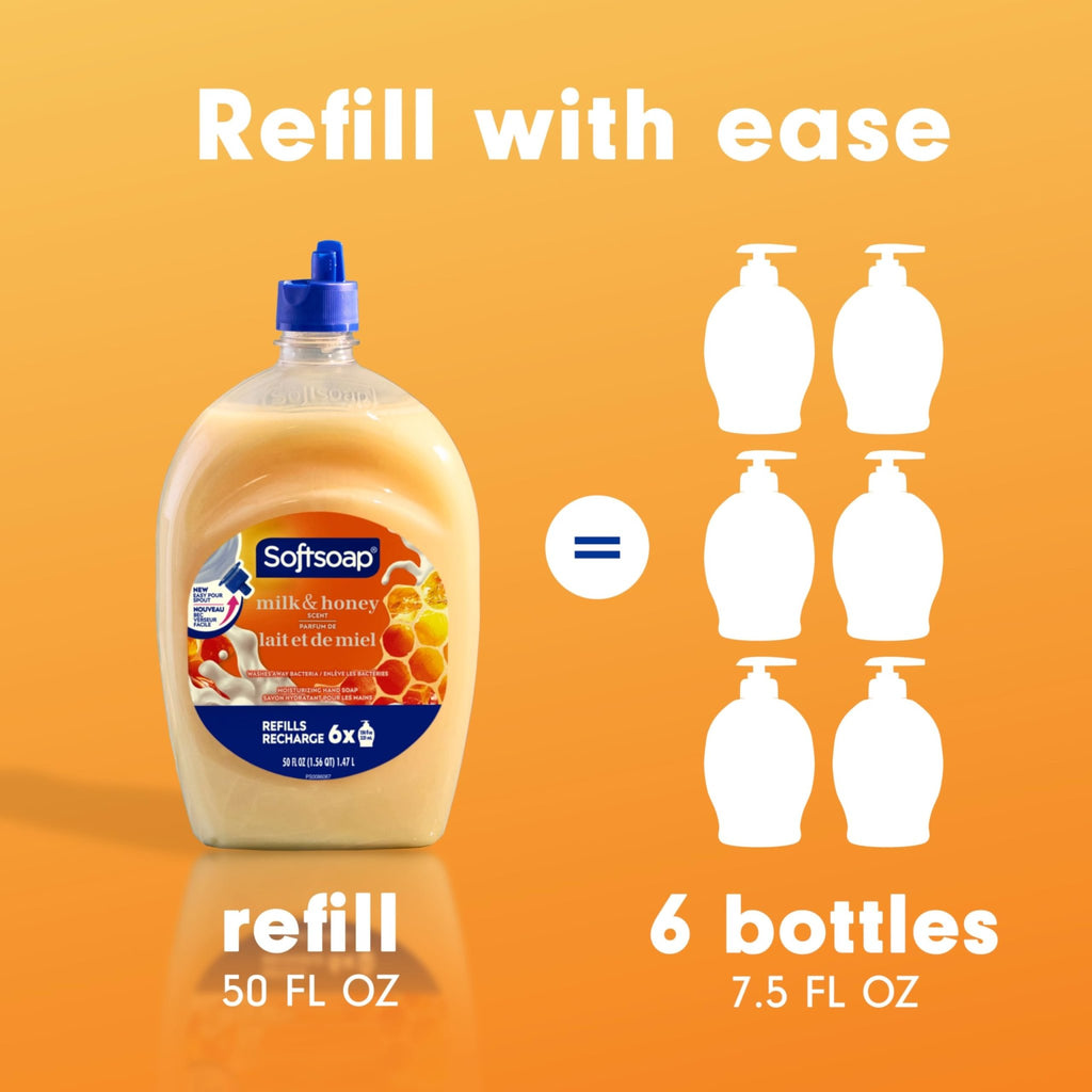 Softsoap Milk & Honey Scented, Liquid Hand Soap Refill, 50 Ounce - FENGGESTORE20