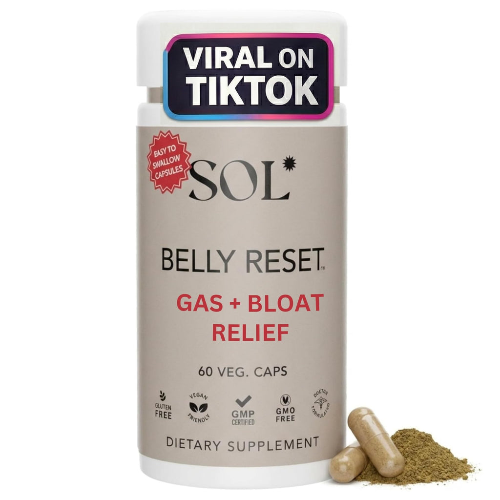 Sol Nutrition Complete Belly Reset - Gut Cleanse Detox for Men & Women - 60 Easy to Swallow Capsules - Herbal, Vegan & Gluten Free Gut Reset - FENGGESTORE20