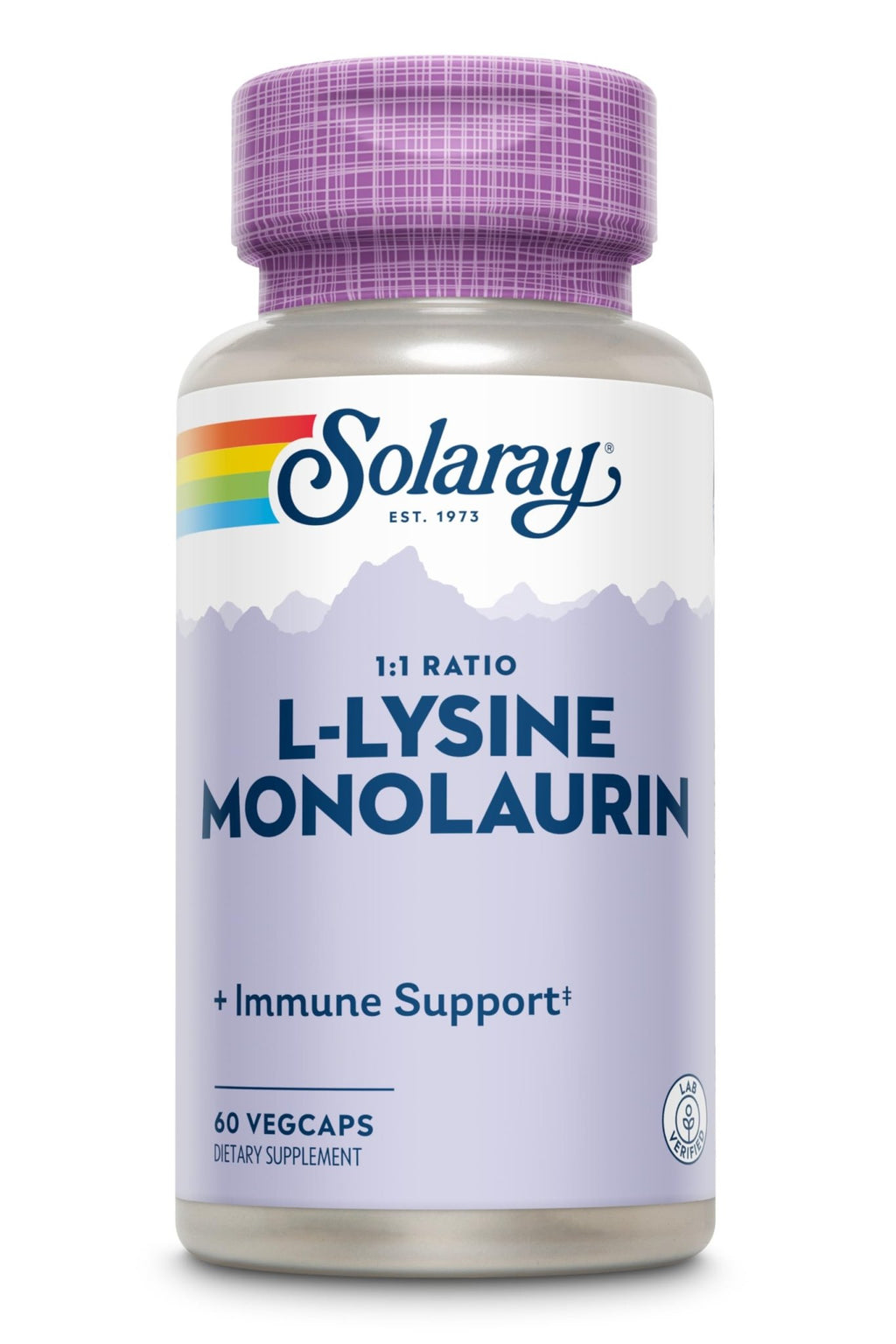 SOLARAY L-Lysine Monolaurin Immune Support Supplement, 1:1 Ratio for Immune System Function, 500 mg Each, 60-Day Money Back Guarantee - FENGGESTORE20
