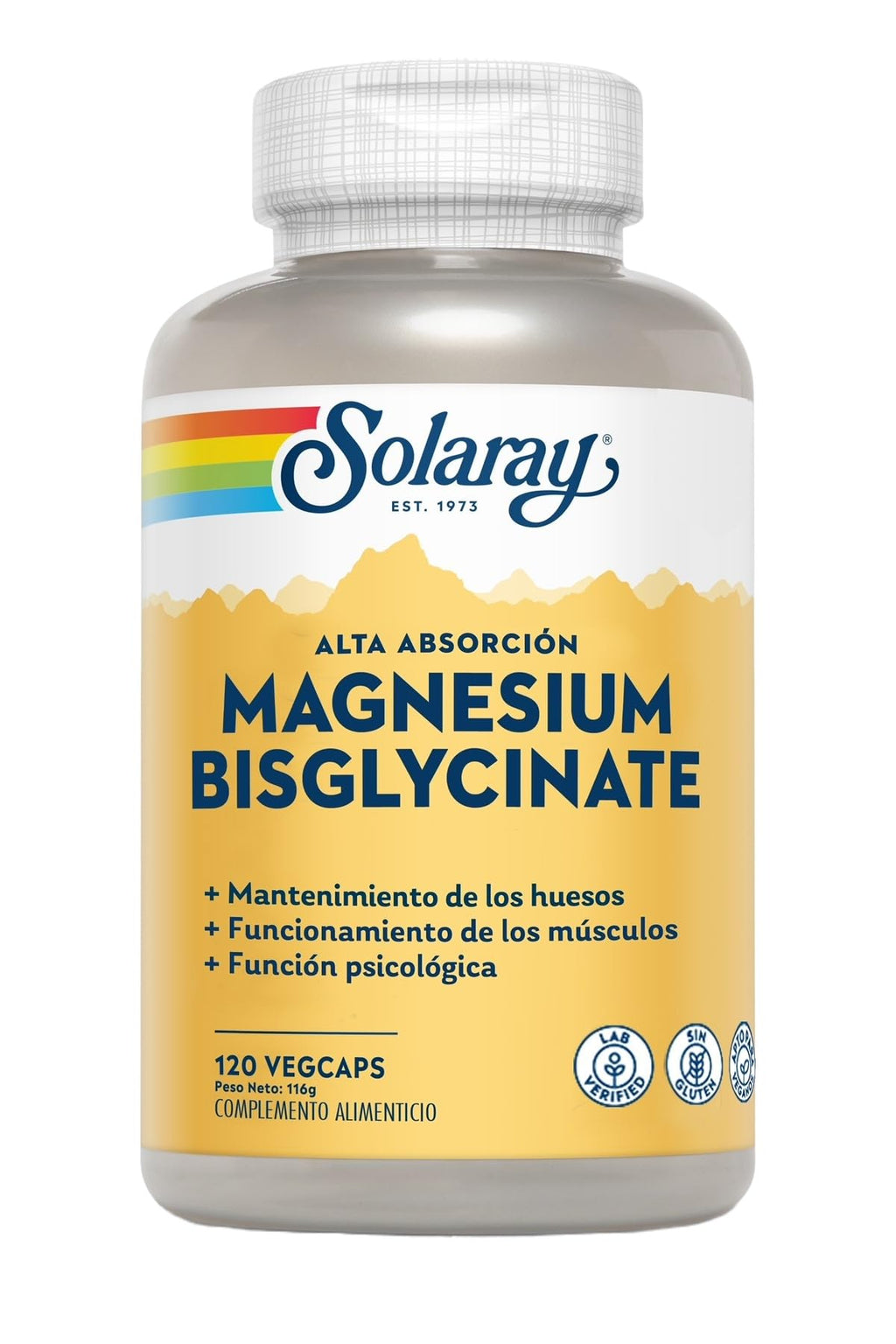 SOLARAY Magnesium Glycinate Capsules, Chelated Magnesium Bisglycinate w/BioPerine, Higher Absorption Magnesium Supplement - Bones, Muscles, Heart Support, Vegan (30 Servings, 120 VegCaps) - FENGGESTORE20