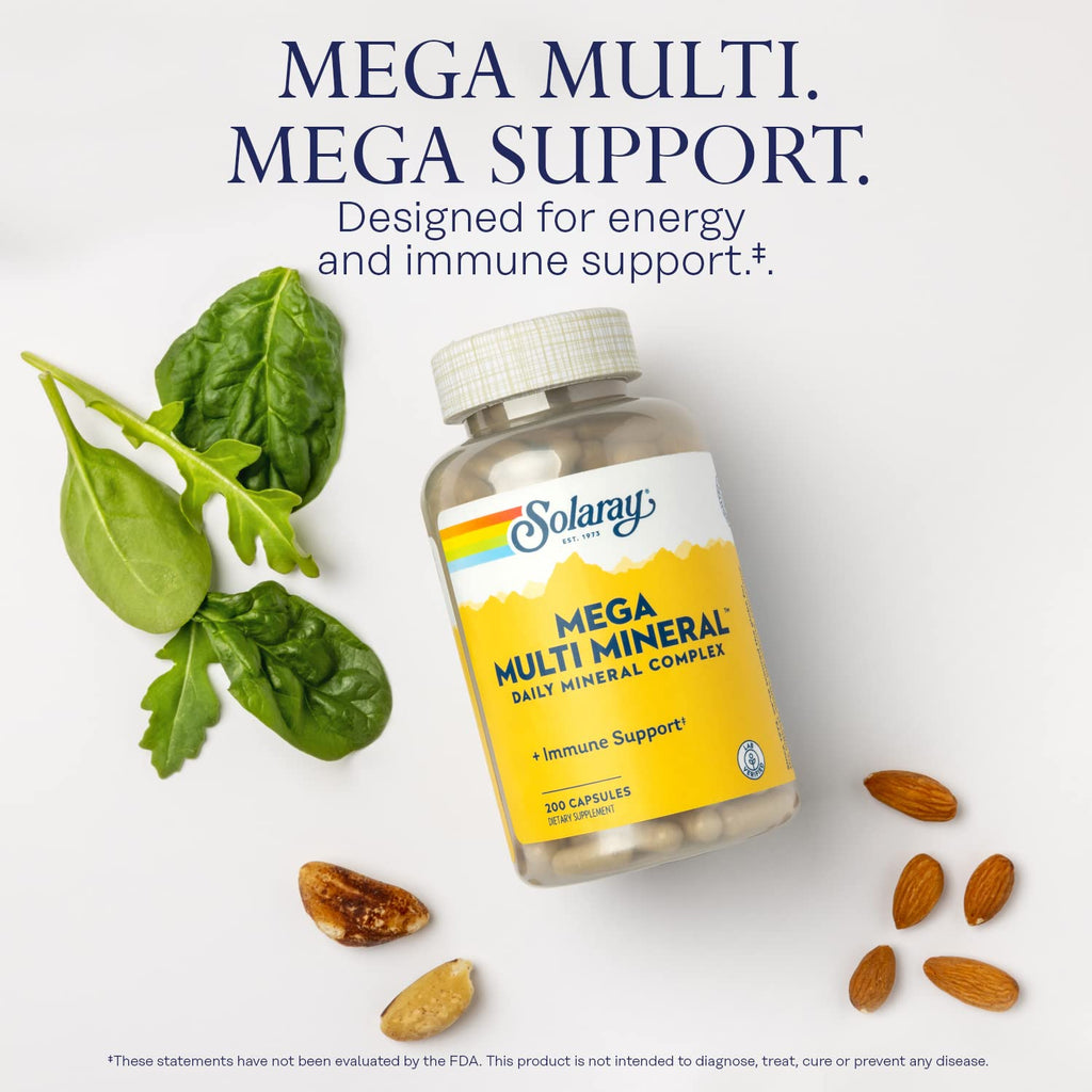 Solaray Mega Multi Mineral | 200 Capsules - FENGGESTORE20