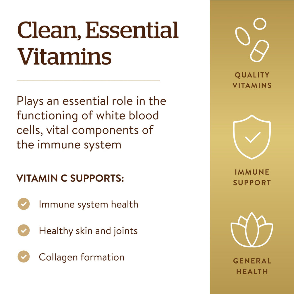 Solgar Vitamin C 1000 mg, 250 Vegetable Capsules - Antioxidant & Immune Support - Overall Health - Healthy Skin & Joints - Bioflavonoids Supplement - FENGGESTORE20