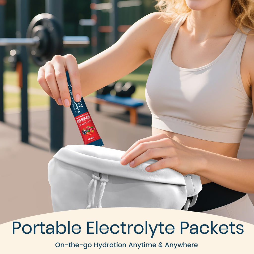 Sooergy Electrolytes Powder Packets Sugar Free Hydration Packets, 7 Flavors Liquid Daily IV Electrolyte Drink Mixes for Rehydration - FENGGESTORE20
