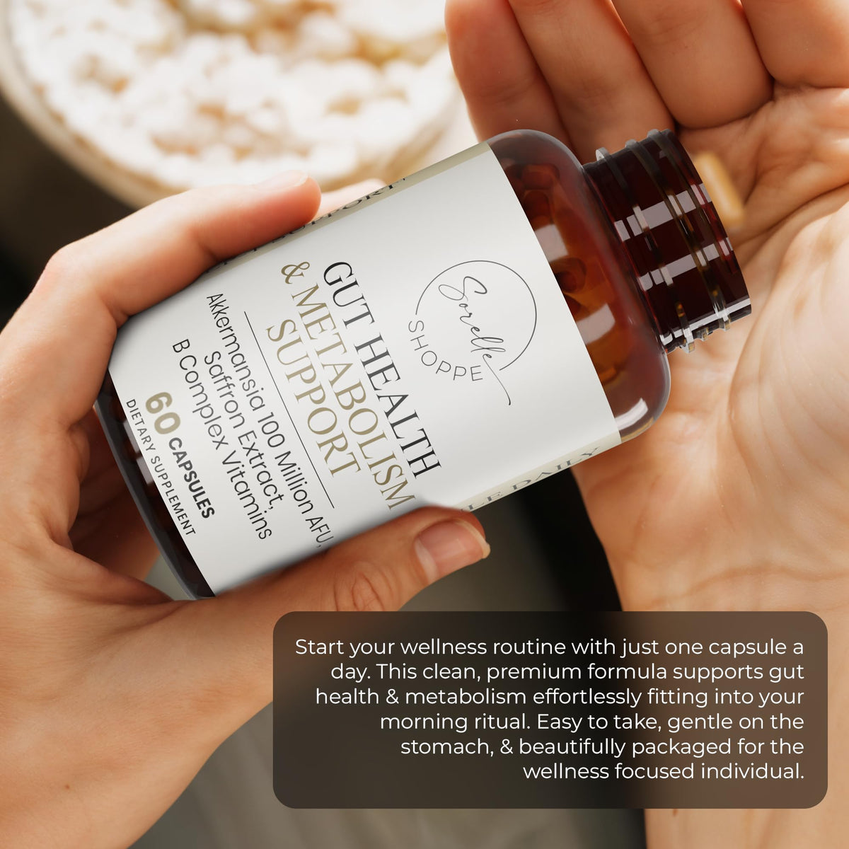 SORELLE SHOPPE Akkermansia Muciniphila Probiotic + Saffron + B Complex | Core Gut Health & Daily Wellness | Mood & Metabolism Support - FENGGESTORE20