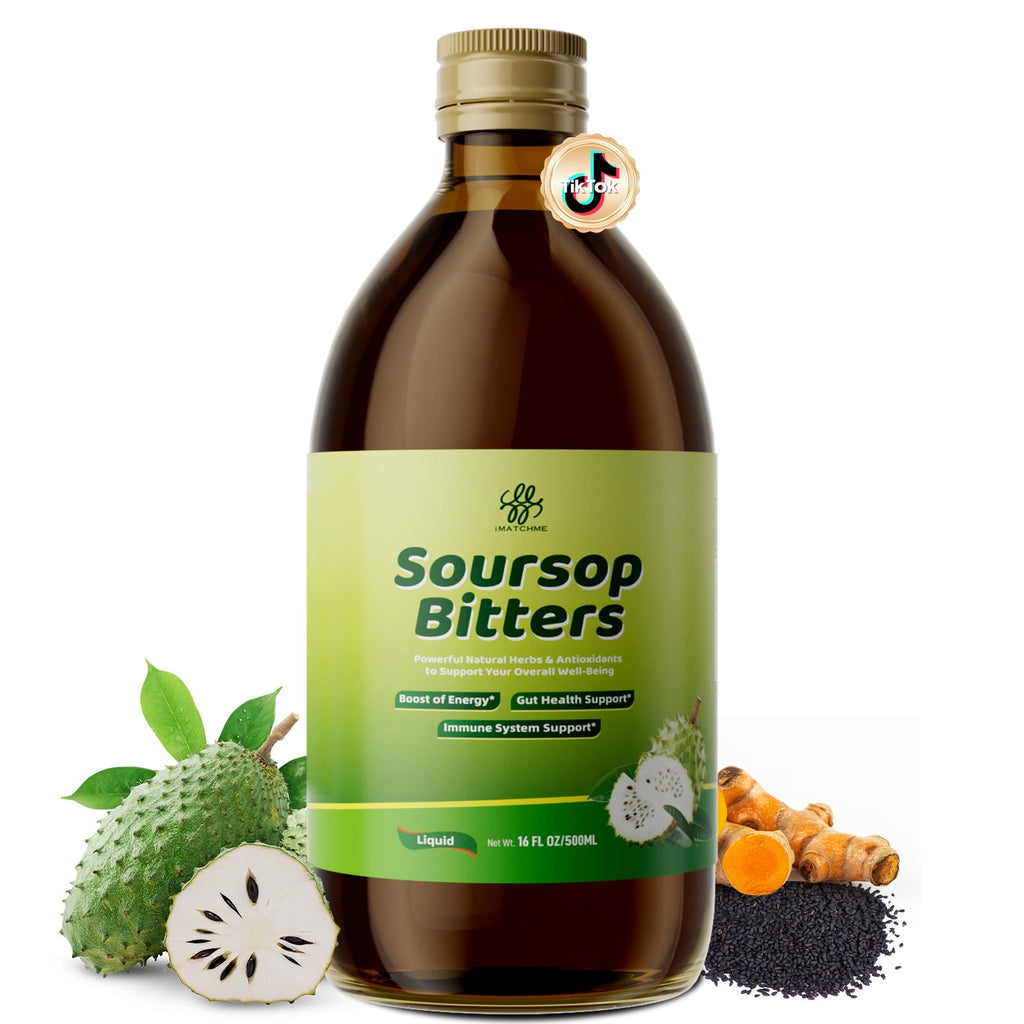Soursop Bitters Liquid for Digestive Health,Gut Detox&Cleanse,Antioxidant,Immune Support,Skin Health-Pure 15 Herb Guanabana Tea with Black Seed,Moringa & Turmeric - FENGGESTORE20