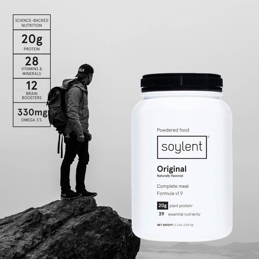 Soylent Complete Nutrition Gluten-Free Vegan Protein Meal Replacement Powder, Original, 36.8 Oz - FENGGESTORE20