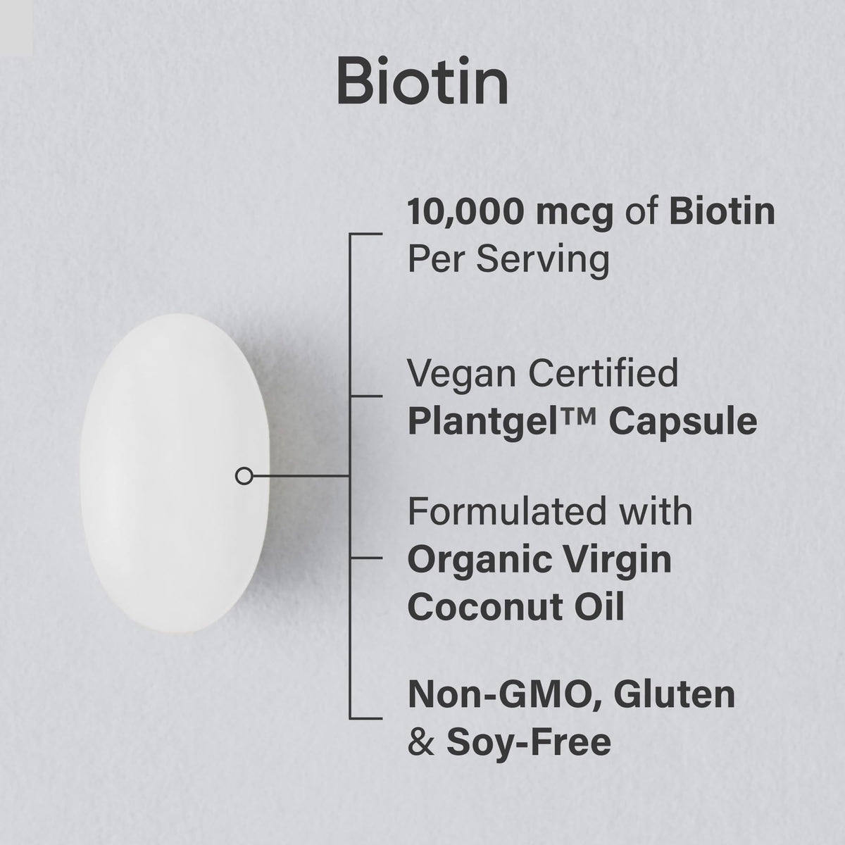 Sports Research® Biotin 10,000mcg with Organic Coconut Oil - Biotin (Vitamin B7) for Healthy Skin and Hair Support* - for Women and Men - Vegan, Non-GMO, Gluten & Soy-Free - 120 Veggie Softgels - FENGGESTORE20
