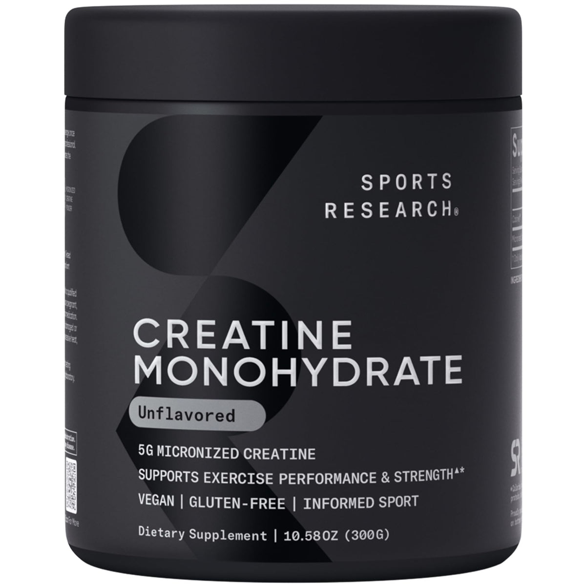 Sports Research Creatine Monohydrate - Gain Lean Muscle, Improve Performance and Strength and Support Workout Recovery - 5 g Micronized Creatine - 10.58 oz - FENGGESTORE20