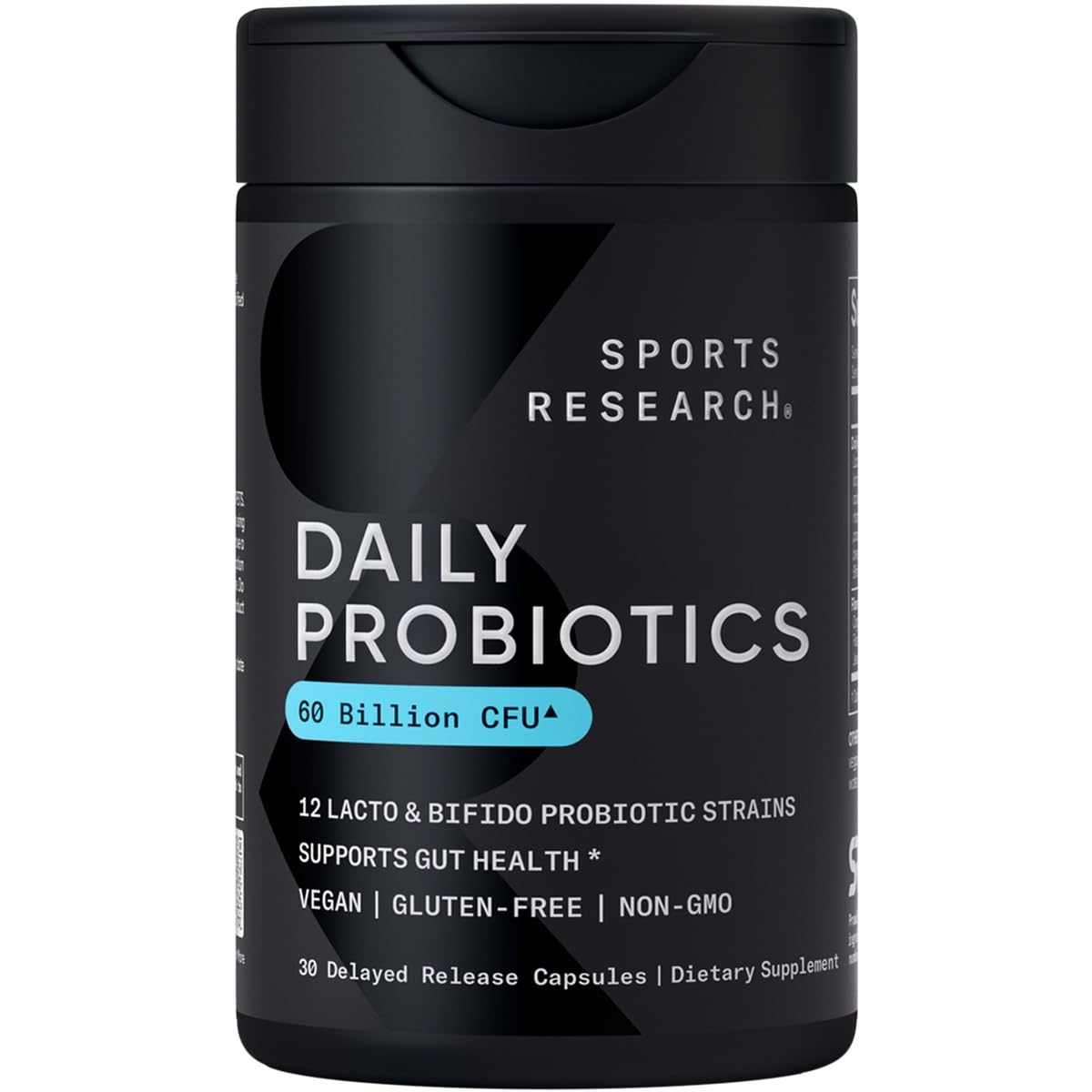 Sports Research Daily Probiotics with Prebiotics, 60 Billion CFU - Vegan Capsules for Gut Health & Digestive Support, Probiotics for Women & Men - FENGGESTORE20