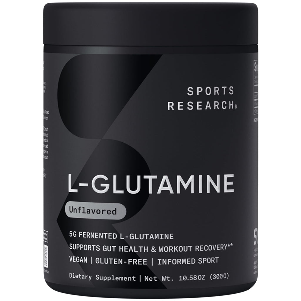 Sports Research L-Glutamine - Workout Recovery, Immune Health & Gut Health Support - 5 G Per Serving - 10.58 Oz - FENGGESTORE20