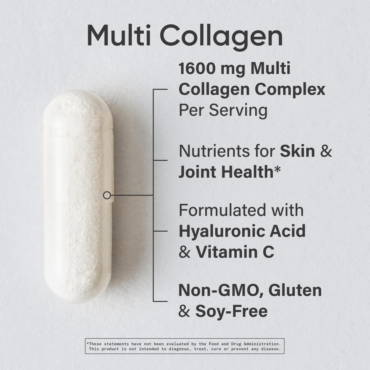 Sports Research® Multi Collagen Pills for Women & Men - Collagen Peptides (Type I, II, III, V, X) Enhanced with Hyaluronic Acid & Vitamin C - Gluten Free ­· Non-GMO - 90 Capsules - FENGGESTORE20
