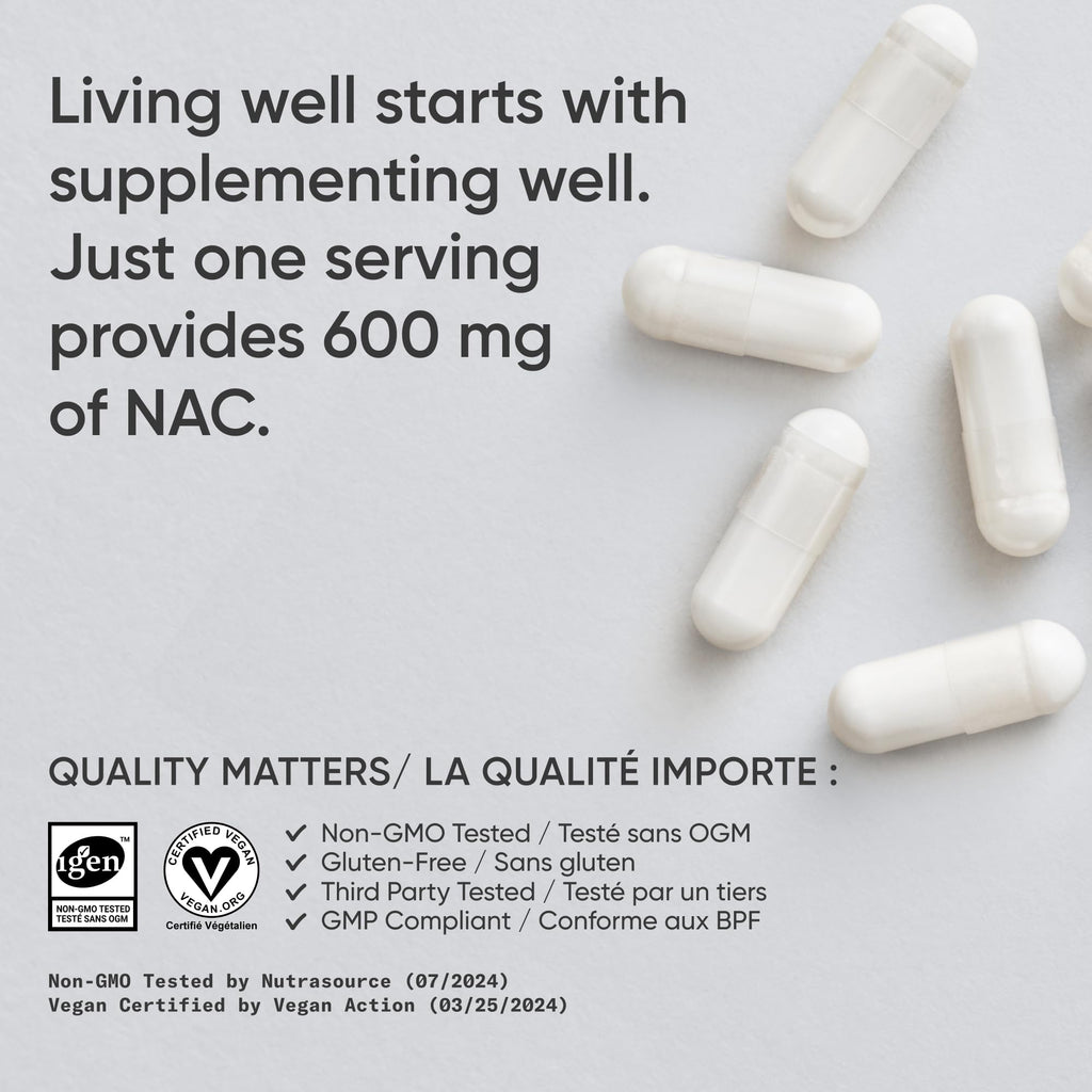 Sports Research Vegan NAC Supplement (N-Acetyl Cysteine) 600 mg - Supports Antioxidant Activity - NAC 600 mg - Non-GMO - 90 Capsules for Adults Daily Use - FENGGESTORE20