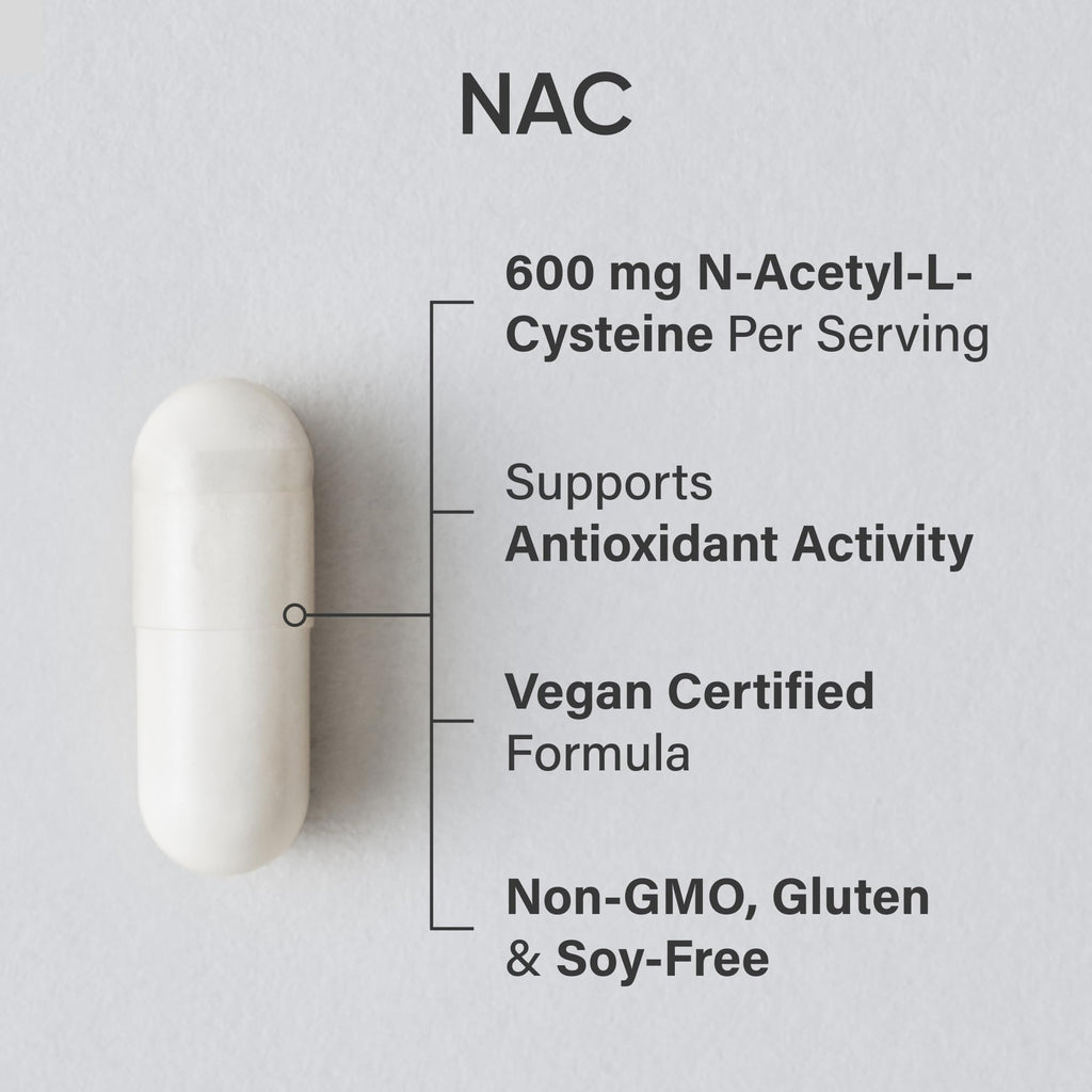 Sports Research Vegan NAC Supplement (N-Acetyl Cysteine) 600 mg - Supports Antioxidant Activity - NAC 600 mg - Non-GMO - 90 Capsules for Adults Daily Use - FENGGESTORE20