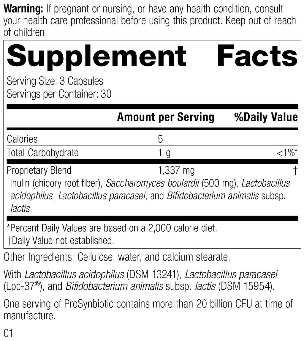 Standard Process ProSynbiotic - Whole Food Bowel, Immune Support, Digestion and Digestive Health with Bifidobacterium, Chicory Root, Lactobacillus Acidophilus, and Inulin - Vegetarian - 90 Capsules - FENGGESTORE20