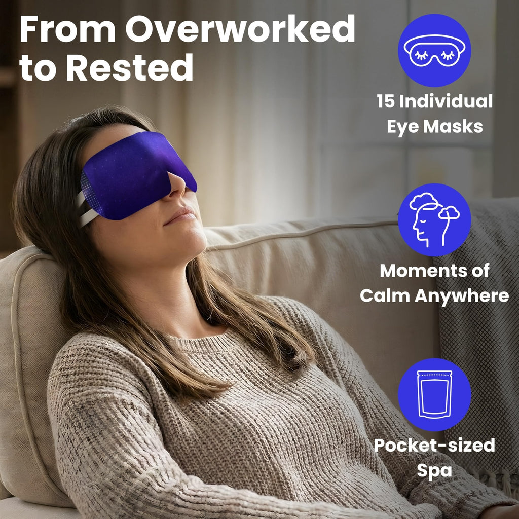 Steam Eye Mask, Self Heating Warm Compress for Dry Eyes I Heated Fast Relief for Stye, Puffy Sensitive Eyes, Moist Heat, Easter Basket Stuffers - FENGGESTORE20