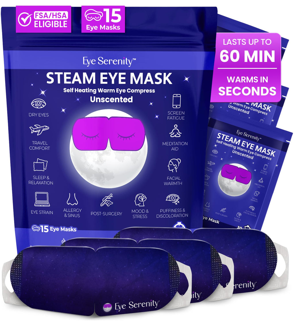 Steam Eye Mask, Self Heating Warm Compress for Dry Eyes I Heated Fast Relief for Stye, Puffy Sensitive Eyes, Moist Heat, Easter Basket Stuffers - FENGGESTORE20