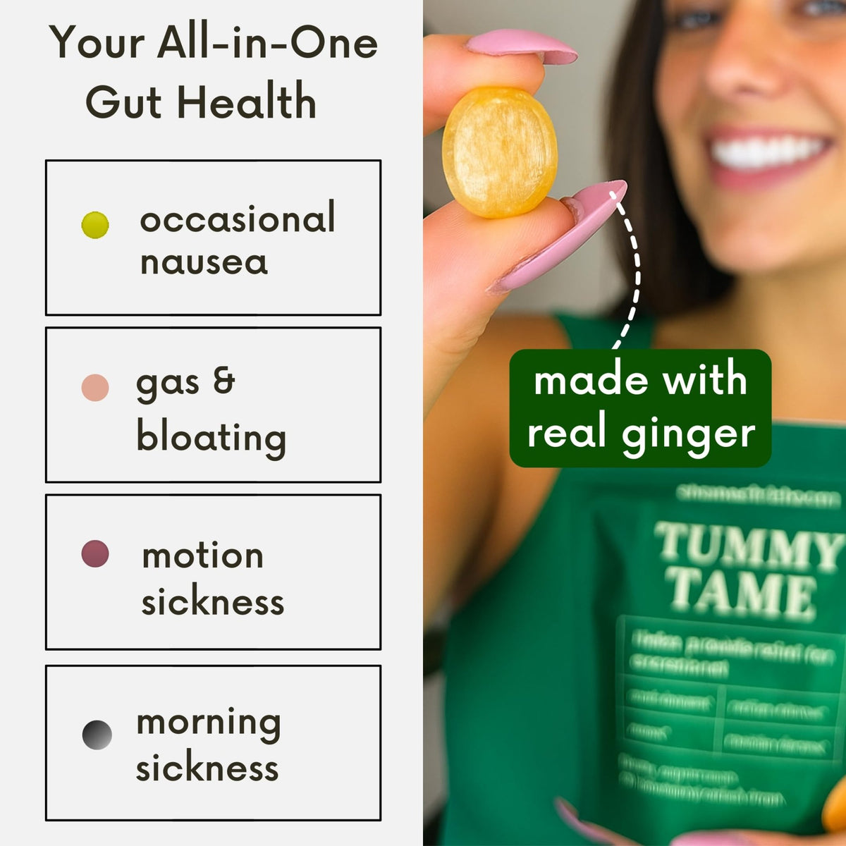 Stomach Bloom Fast-Acting Ginger for Nausea Relief | Herbal Relief for Pregnancy Nausea and Morning & Motion Sickness | Ginger, Lemon, Spearmint & B6. 28 Individually Sealed Drops. - FENGGESTORE20
