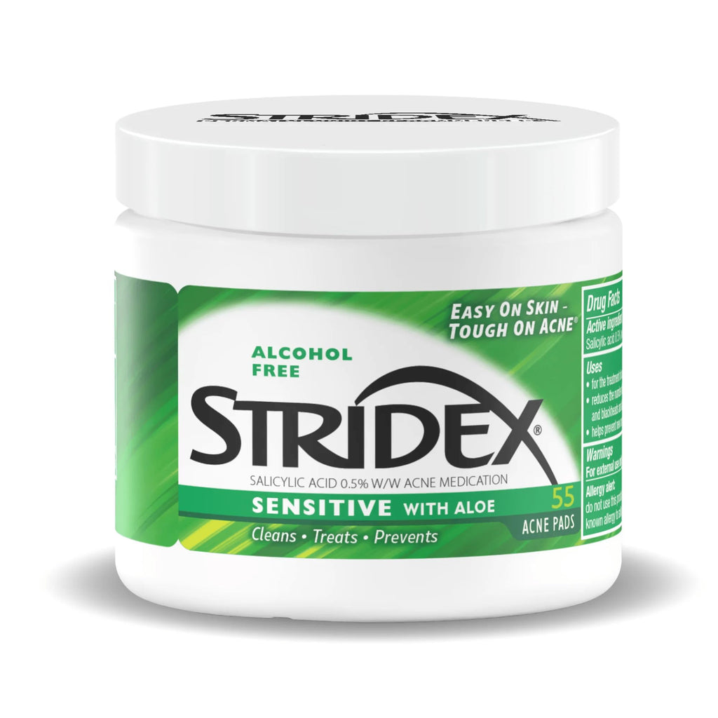 Stridex Acne Pads Sensitive With Aloe 55 Count Alcohol-Free - FENGGESTORE20