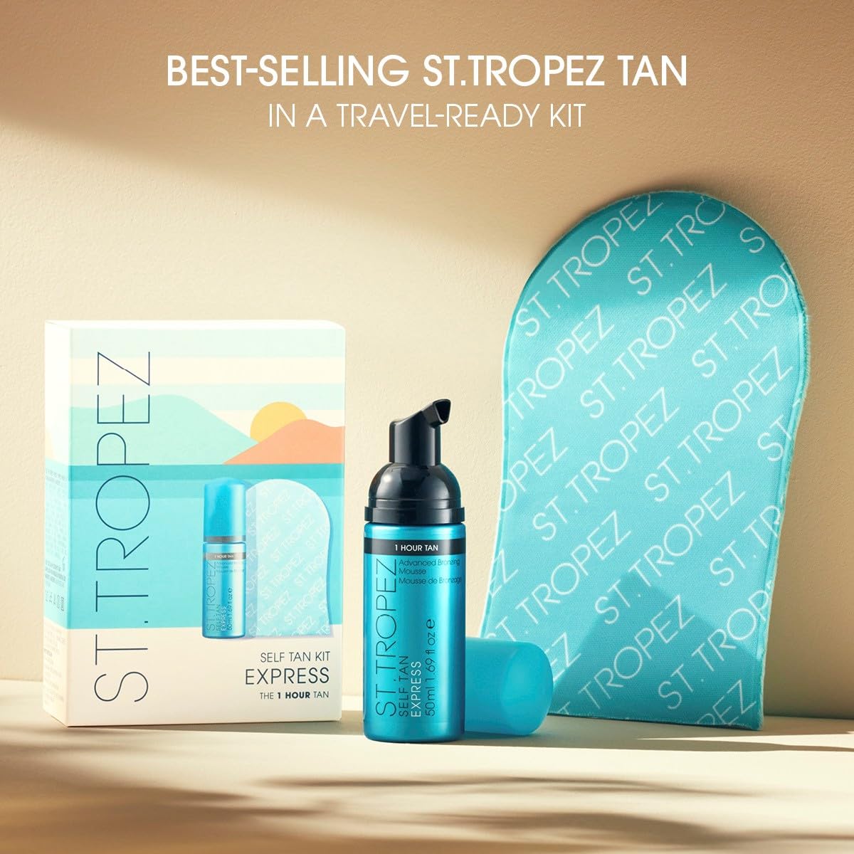 St.Tropez Self Tan Express Mini Kit: Travel-Sized Light/Medium/Dark 1-3 Hour Express Mousse and Tanning Applicator Mitt - FENGGESTORE20