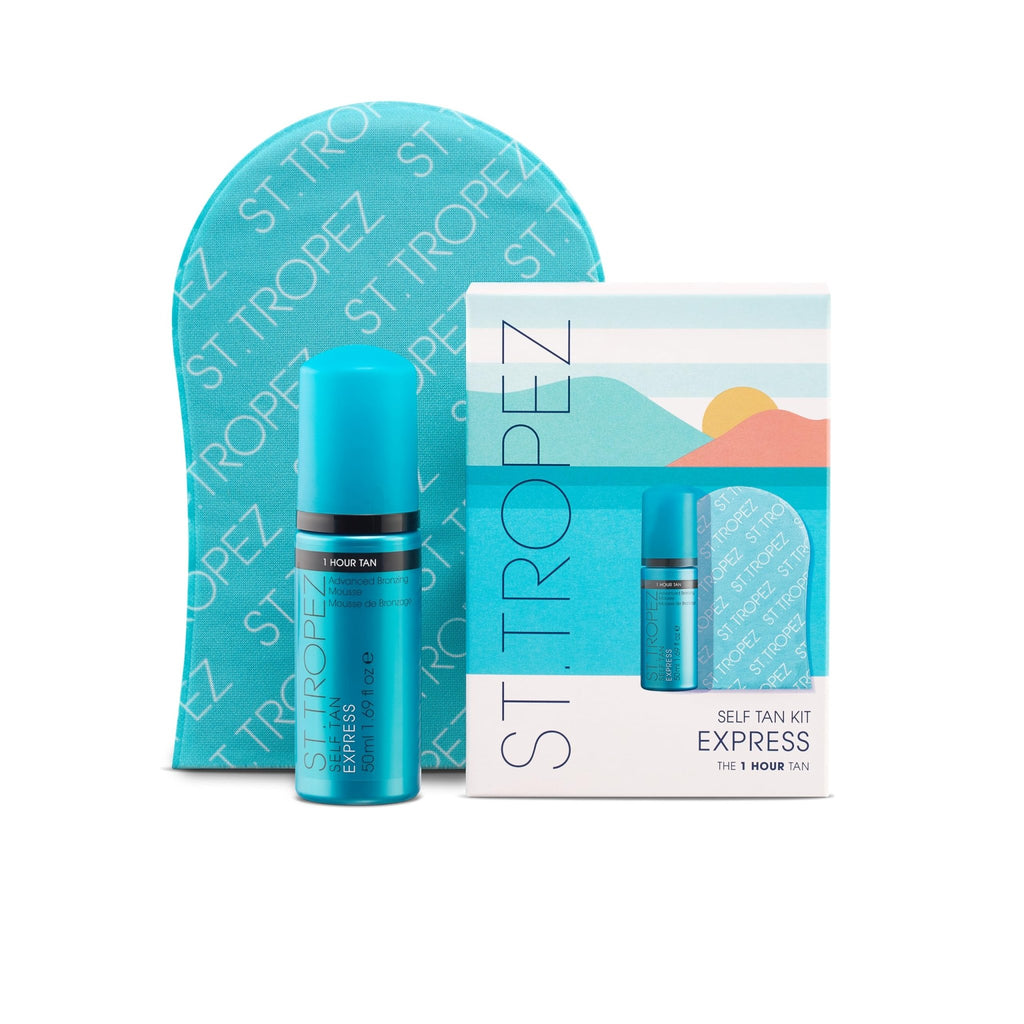 St.Tropez Self Tan Express Mini Kit: Travel-Sized Light/Medium/Dark 1-3 Hour Express Mousse and Tanning Applicator Mitt - FENGGESTORE20