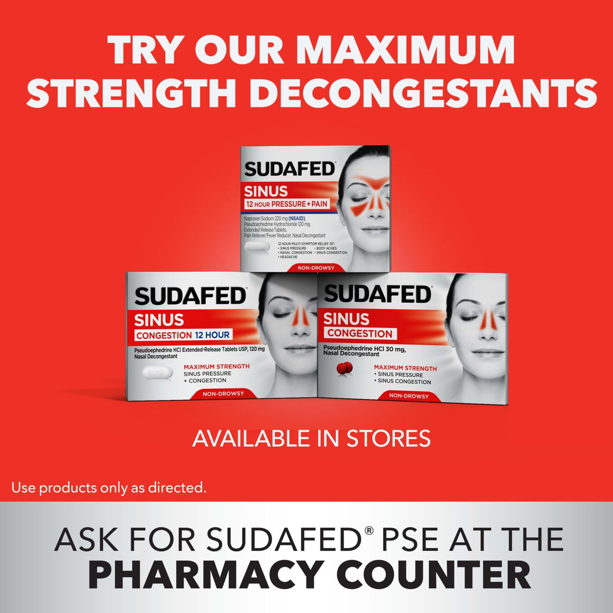 Sudafed PE Head Congestion + Mucus Relief Tablets for Sinus Pressure, Congestion, & Headache, Non-Drowsy Decongestant with Acetaminophen, Guaifenesin & Phenylephrine HCI, 24 ct - FENGGESTORE20
