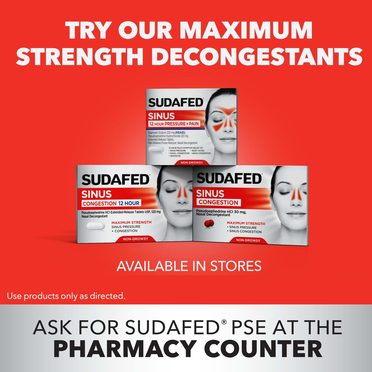 Sudafed PE Sinus Congestion Day + Night Maximum Strength Decongestant & Antihistamine Tablets with Phenylephrine HCl & Diphenhydramine HCl, Helps Nasal & Sinus Pressure & Congestion, 20 ct - FENGGESTORE20