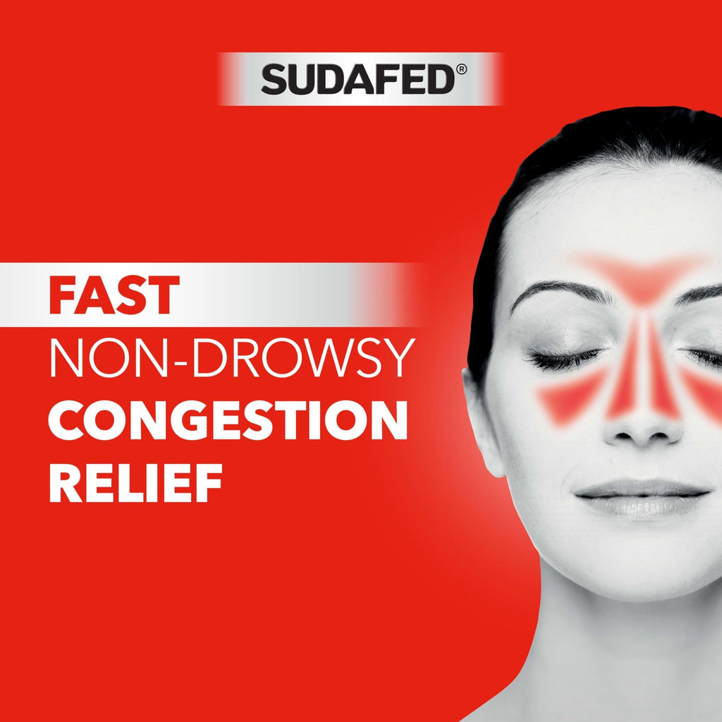 Sudafed PE Sinus Pressure + Pain Relief Tablets, Maximum Strength, Non-Drowsy, OTC Sinus Relief Medicine with Acetaminophen Pain Reliever & Phenylephrine HCl Nasal Decongestant, 24 ct - FENGGESTORE20
