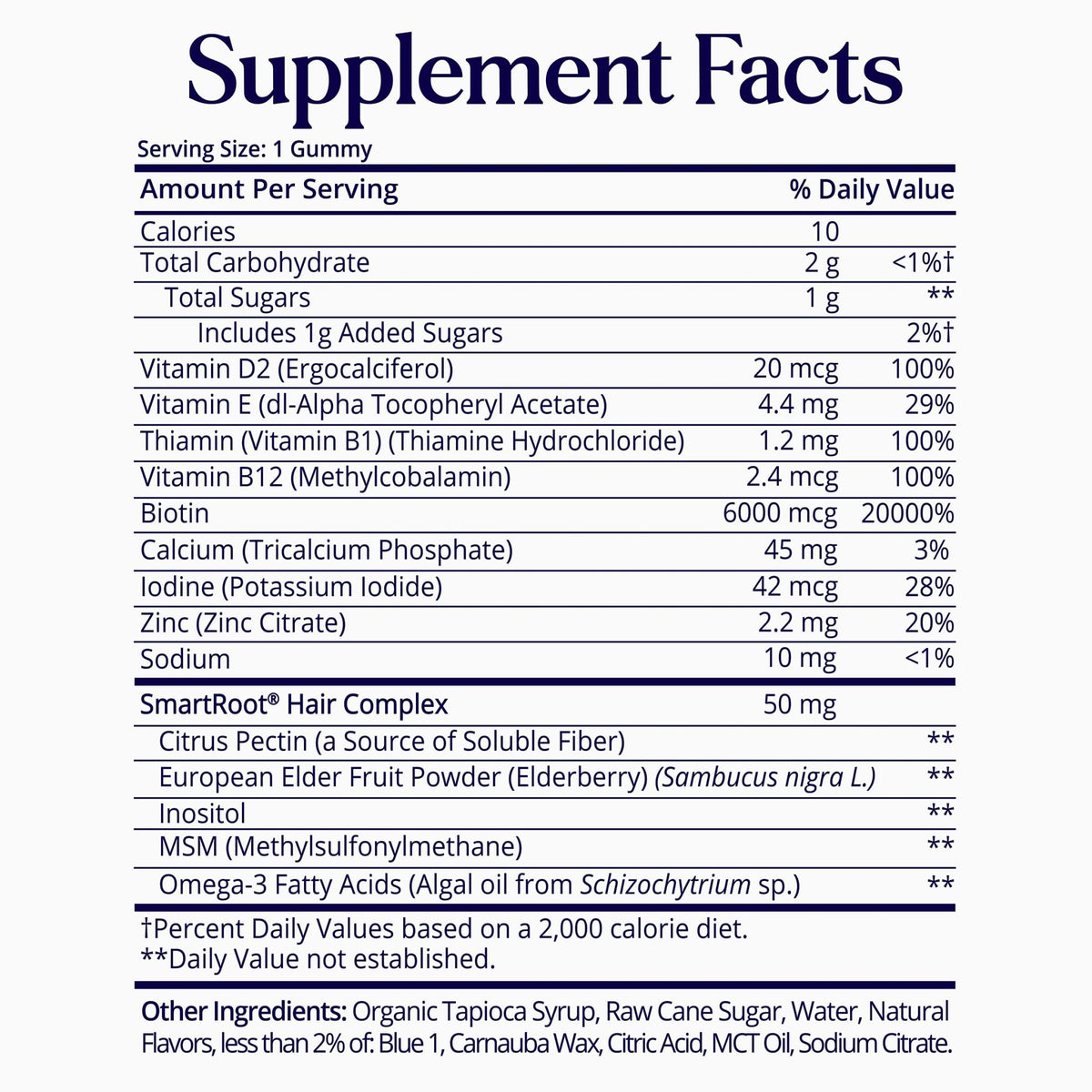 Sugarbear Hair Vitamin Gummy 2 Month Supply Extra Strength Biotin 6000mcg, Growth for Men & Women, Vegan Vitamin B12, MSM, Inositol, Omega 3, Elderberry, Certified Kosher, Halal, Cruelty-Free - FENGGESTORE20