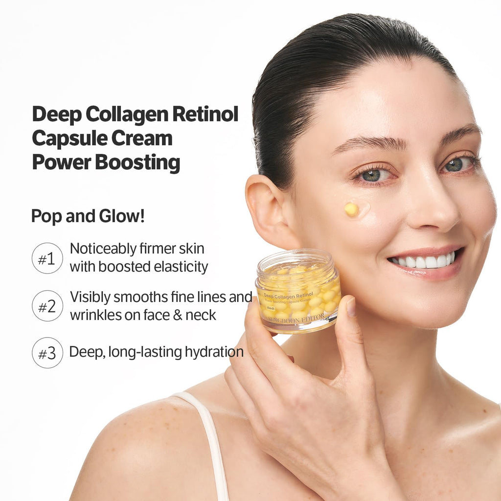 SUNGBOON EDITOR Deep Collagen Retinol Capsule Cream | For Fine Lines and Dry Skin - FENGGESTORE20
