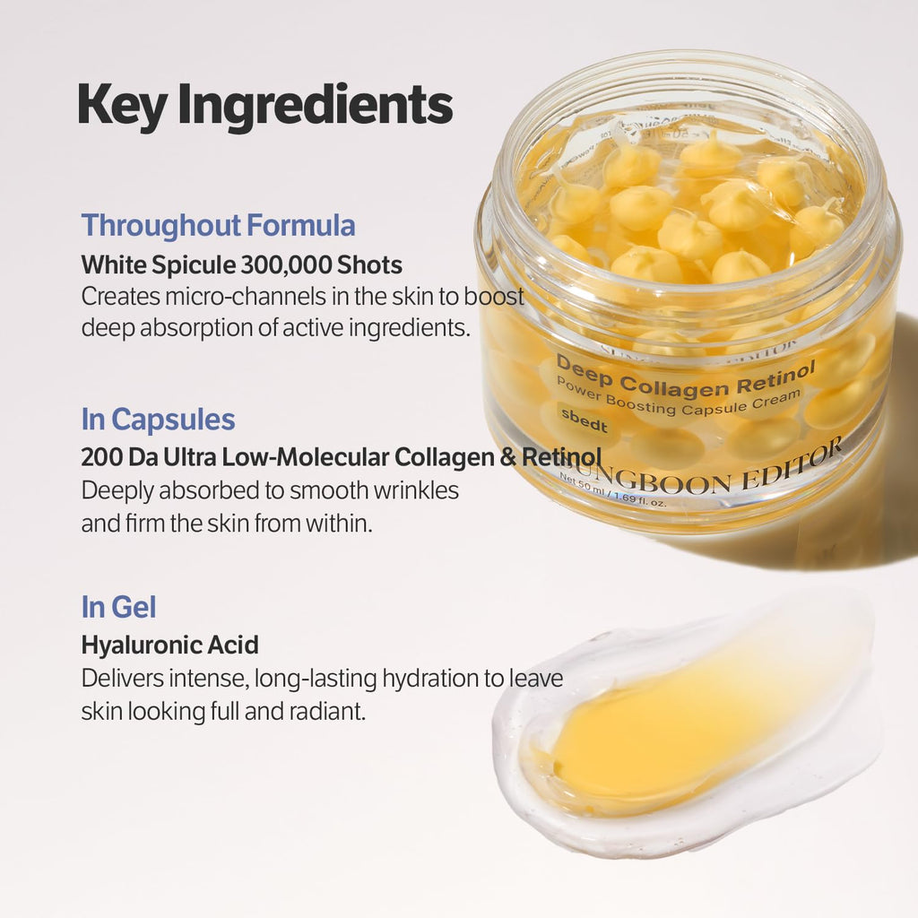 SUNGBOON EDITOR Deep Collagen Retinol Capsule Cream | For Fine Lines and Dry Skin - FENGGESTORE20