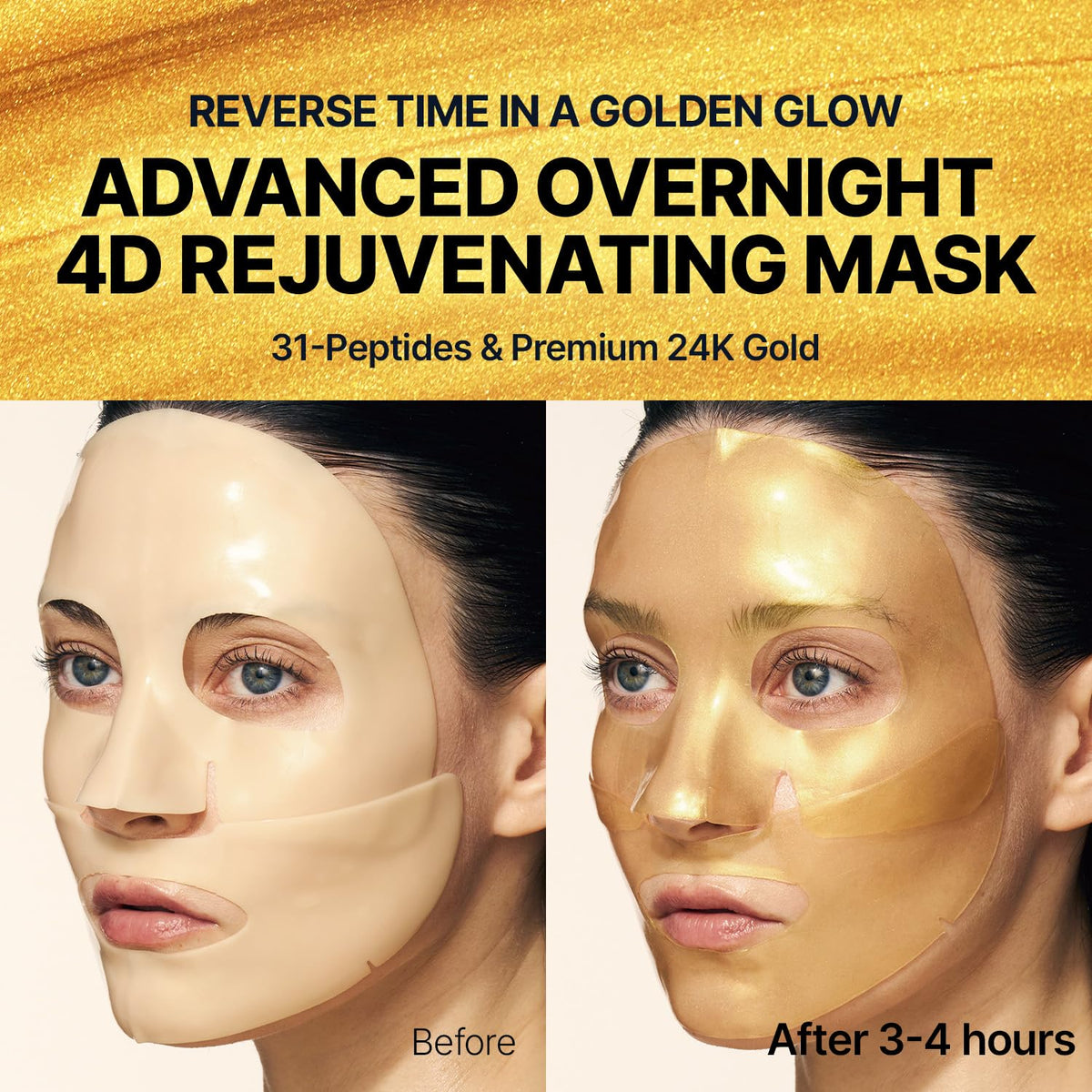 SUNGBOON EDITOR Silk Peptide EGF Intensive Gold Overnight Mask, Hydrating Mask for Glass Skin,31 Multi Peptide(Copper Peptides) - FENGGESTORE20