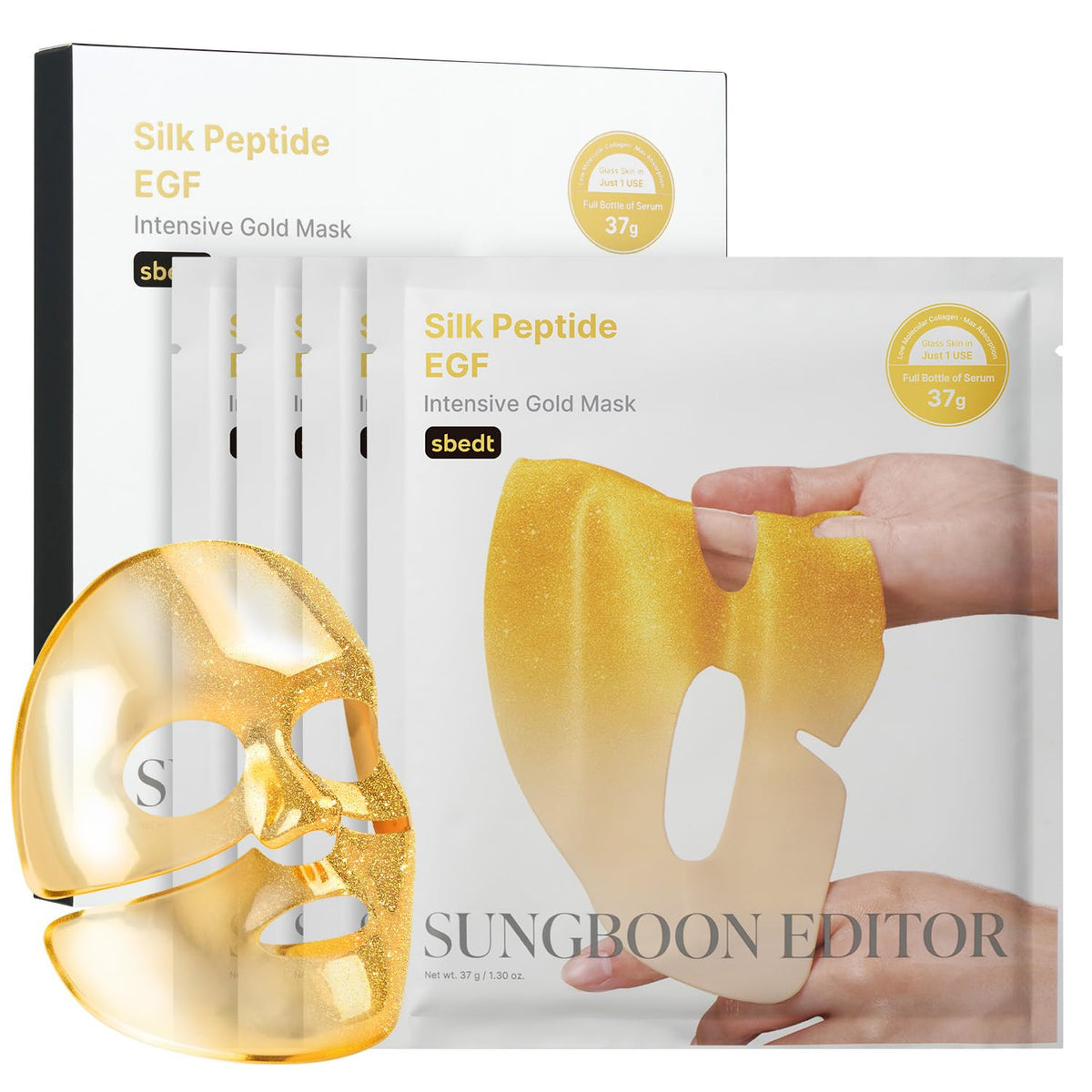 SUNGBOON EDITOR Silk Peptide EGF Intensive Gold Overnight Mask, Hydrating Mask for Glass Skin,31 Multi Peptide(Copper Peptides) - FENGGESTORE20