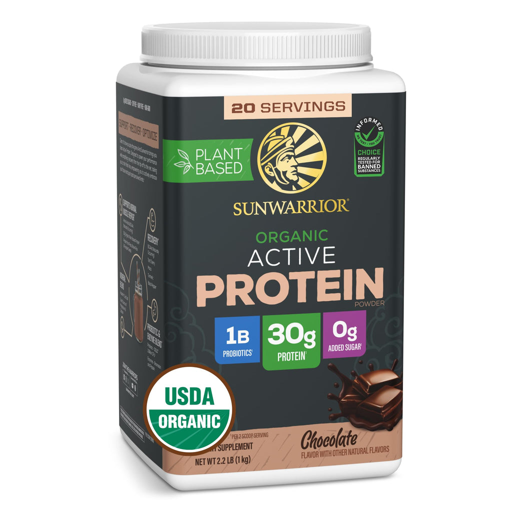 Sunwarrior Organic Plant Based Protein Powder | Vegan Organic Protein Powder with BCAA Amino Acids Plus Recovery Minerals & Botanicals | Non-GMO Soy Dairy & Gluten Free - FENGGESTORE20