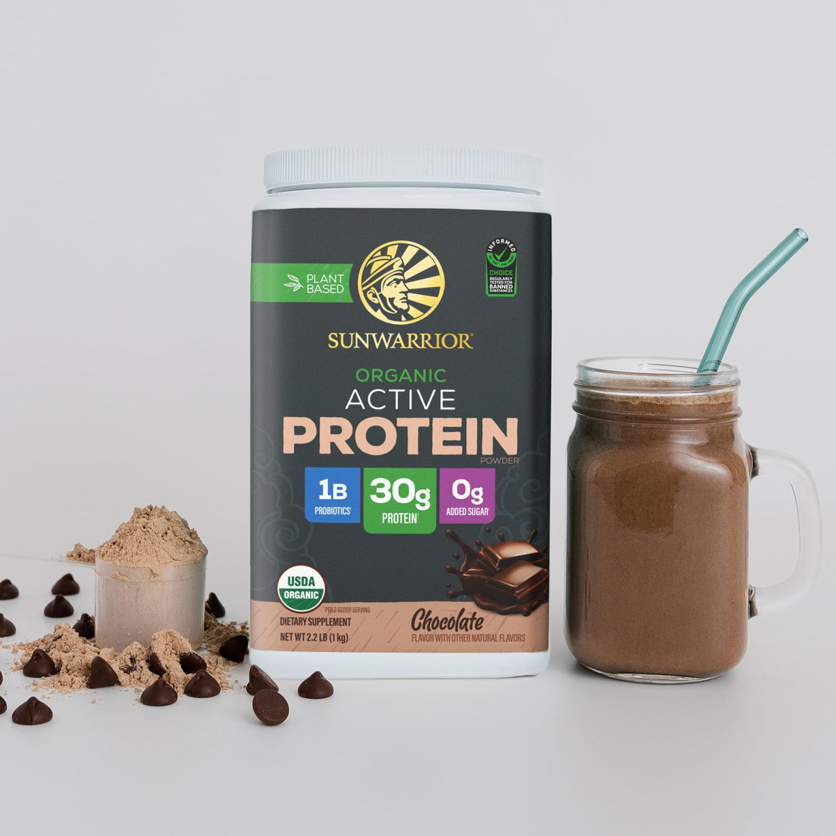 Sunwarrior Organic Plant Based Protein Powder | Vegan Organic Protein Powder with BCAA Amino Acids Plus Recovery Minerals & Botanicals | Non-GMO Soy Dairy & Gluten Free - FENGGESTORE20