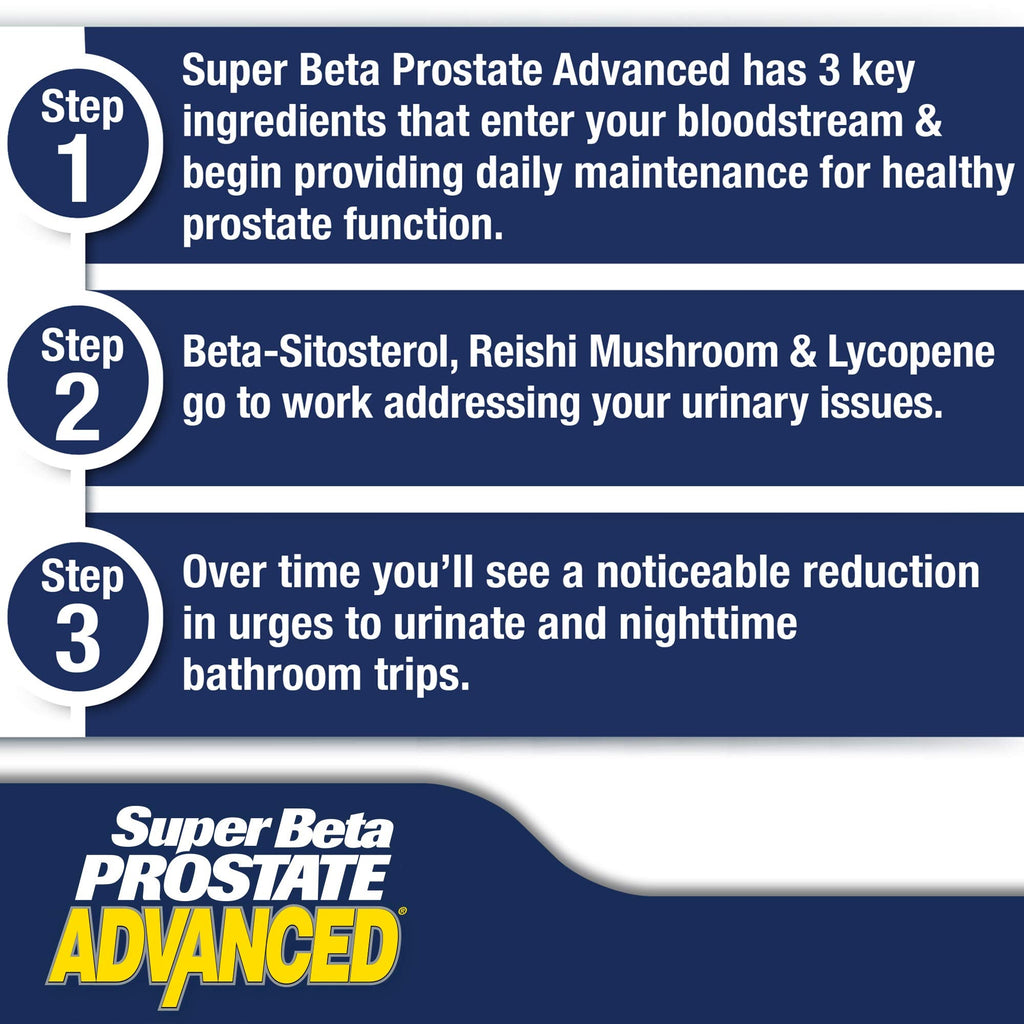 SUPER BETA PROSTATE Advanced – Promote Sleep, Support Bladder Emptying. Prostate Support Supplement for Men's Health with Beta Sitosterol - FENGGESTORE20