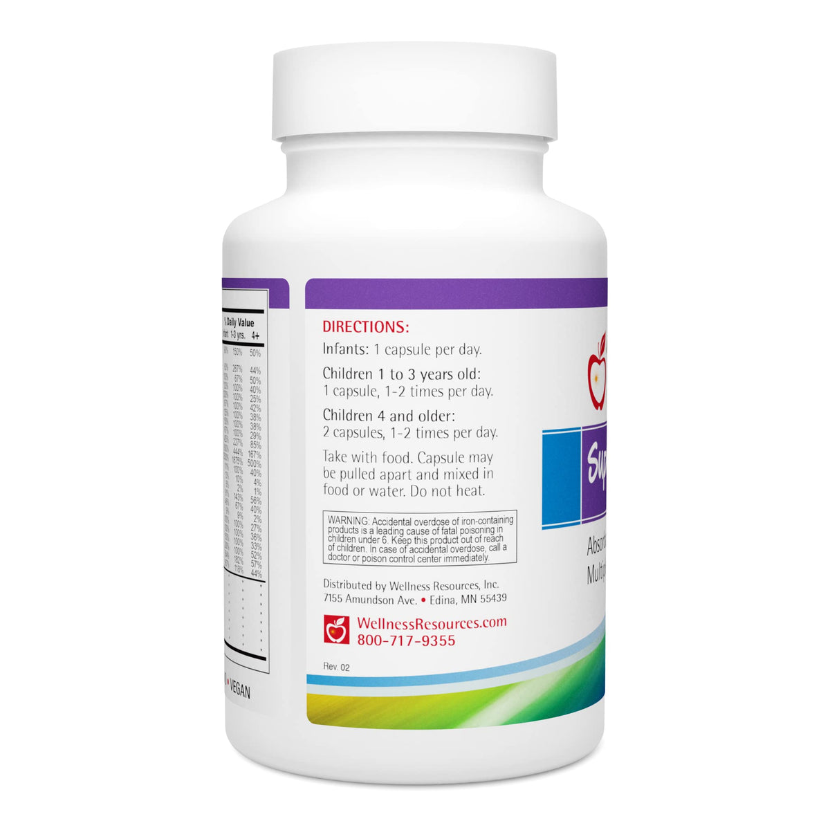 Super Mini-Multi - Children's Multivitamin Swallowable Capsules with Methyl Folate, Methyl B12 and Coenzyme B Vitamins for Growth - FENGGESTORE20
