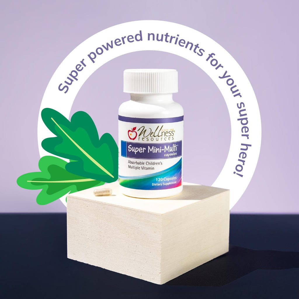 Super Mini-Multi - Children's Multivitamin Swallowable Capsules with Methyl Folate, Methyl B12 and Coenzyme B Vitamins for Growth - FENGGESTORE20