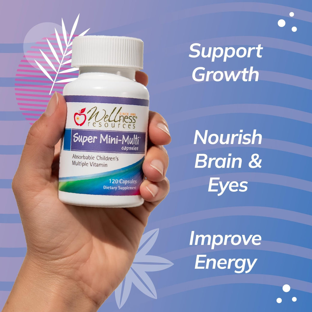 Super Mini-Multi - Children's Multivitamin Swallowable Capsules with Methyl Folate, Methyl B12 and Coenzyme B Vitamins for Growth - FENGGESTORE20